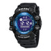Sport Digital Watch with Backlight Chronograph - Black Blue