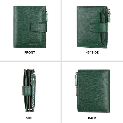 Wallet With Zippered Compartment And Card Slots Compact - WO2MEN