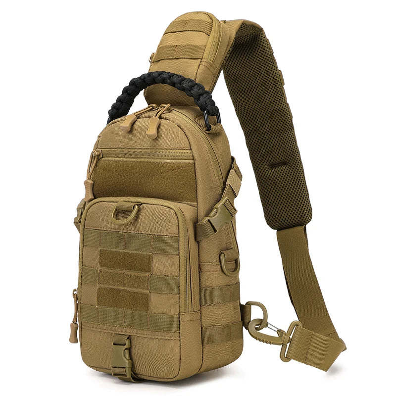 Outdoor Crossbody Bag for Travel And Hiking Chest Pack - Khaki