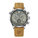 Chronograph Watch with Leather Strap Calendar Premium - Silver GunColor