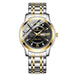 Watch Two Tone Bracelet Timepiece With Crystal Accents - Gold Black