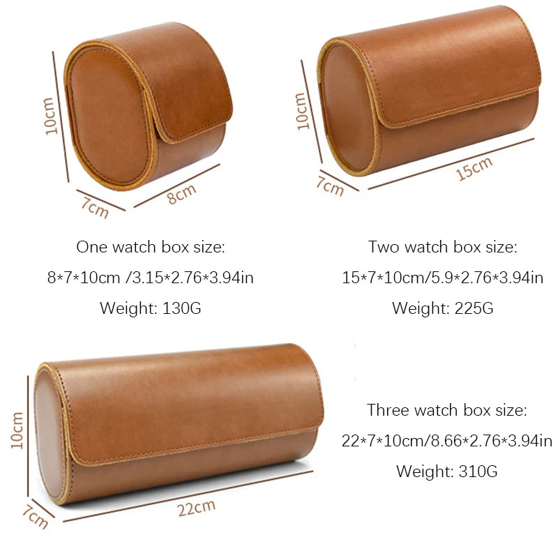 Watch Roll Leather with Removable Pillows