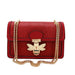 Crocodile Print Crossbody Bag Bee Lock Charm Chain - Red