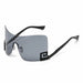 Arc Shield Rimless Sunglasses UV400 Protection - C V7