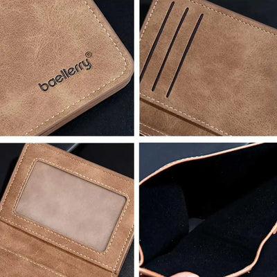 Leather Wallet with Sanded Finish for Card Essentials - WO2MEN