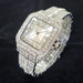 Diamond Watch Stainless Steel Case And Band Square Dial - Silver White