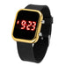 Digital LED Square Watch with Adjustable Strap - Black Gold