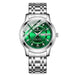 Watch Two Tone Bracelet Timepiece With Crystal Accents - Silver Green