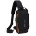 Men Multifunction Anti Theft USB Shoulder Bag Crossbody - Black And Brown