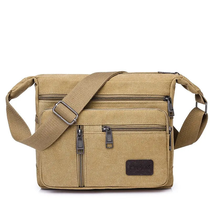 Canvas Crossbody Bag Multi Pocket