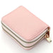 Compact Zipper Wallet with Multiple Card Slots - Pink