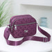 Crossbody Bag Quilted with Two Zip Compartments - Purple