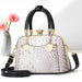 Crocodile Pattern Shoulder Bag with Gold Hardware - Photo Colour V4