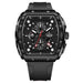 Square Quartz Wristwatch for Men with Chronograph - All Black