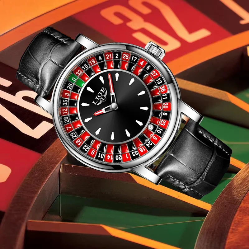 Roulette Dial Luxury Wristwatch with Luminous Hands