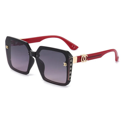 Oversized Square Sunglasses With Emblem Detailing Edge - WO2MEN