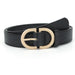 Women Belt with Simple Buckle for Jeans Fashion - A Black