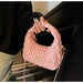 Quilted Wave Crossbody Bag With Delicate Logo Detailing - Pink