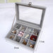 Refined Jewelry Display Organizer Box with Clear Lid - D