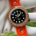 Diver Automatic Watch With Bold Bezel For Adventure - Gold Orange