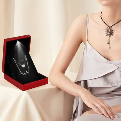 Pendant Box with LED Light Jewelry Box for Gifting - WO2MEN