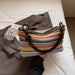 Cotton Canvas Tote Bag with Wooden Bead Handle - Multicolour