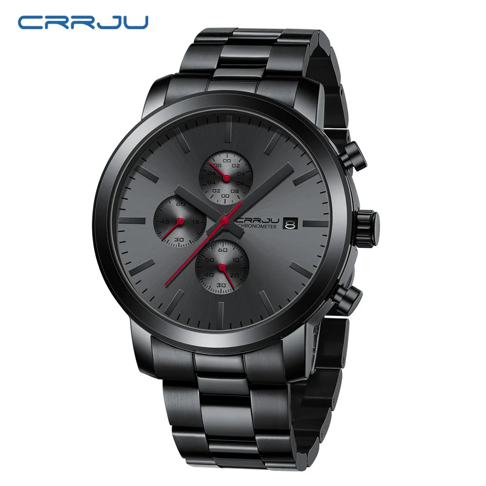 Monolithic Chronograph Dial Wristwatch with Date Window