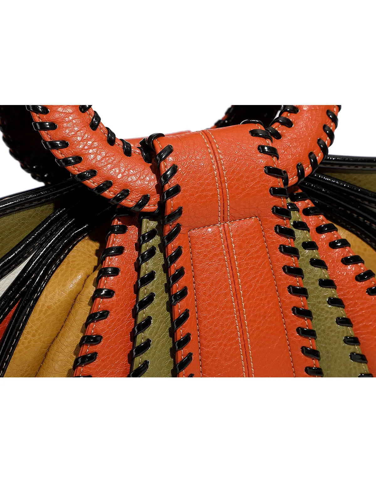 Leather Handbag with Circular Ring Handle Premium