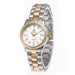 Classic Round Quartz Wristwatch Fluted Bezel Design - BW Gold White