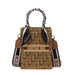 Monogram Mini Handbag with Dual Carry Straps Crossbody - Khaki