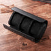 Watch Organizer Leather Case - Black 3 Slots