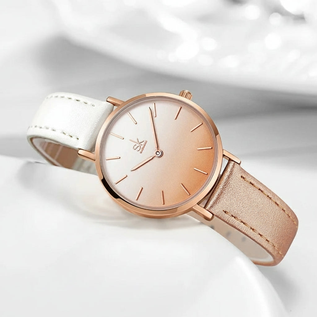 Watch Gradient Dial Gentle Strap Wristwatch Aesthetic - WO2MEN