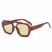 Fashion Retro Big Frame Sunglasses Double Bridge - Brown Green