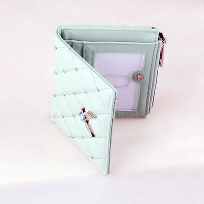 Quilted Wallet Twofold with Jewel Accent Card Holder - WO2MEN