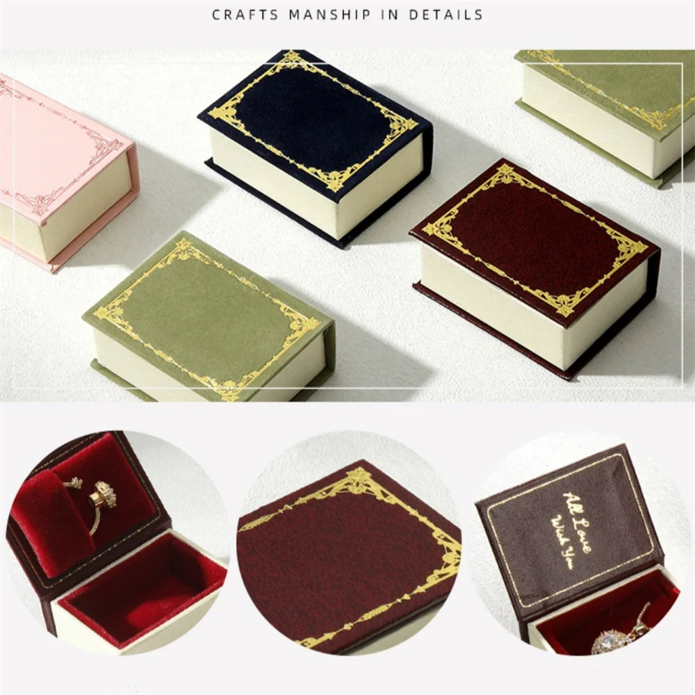 Book Shaped Jewelry Box On The Go Velvet Interior