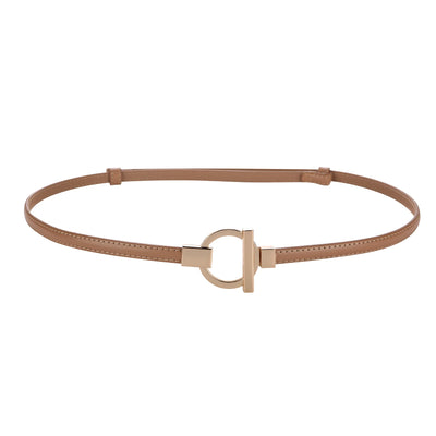 Minimalist Belt With Circular Ring Buckle For Everyday