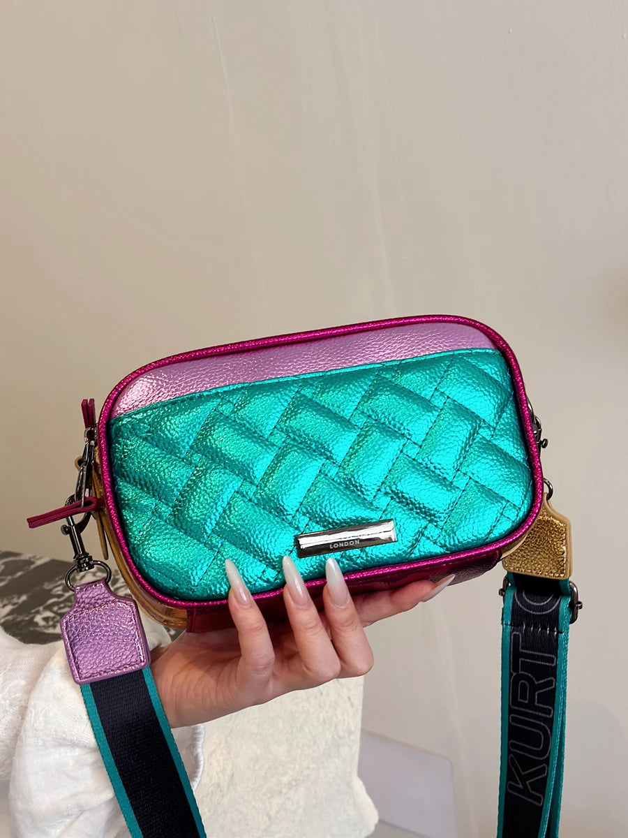 Handbag Diamond Quilt Crossbody with Sleek Accents - WO2MEN