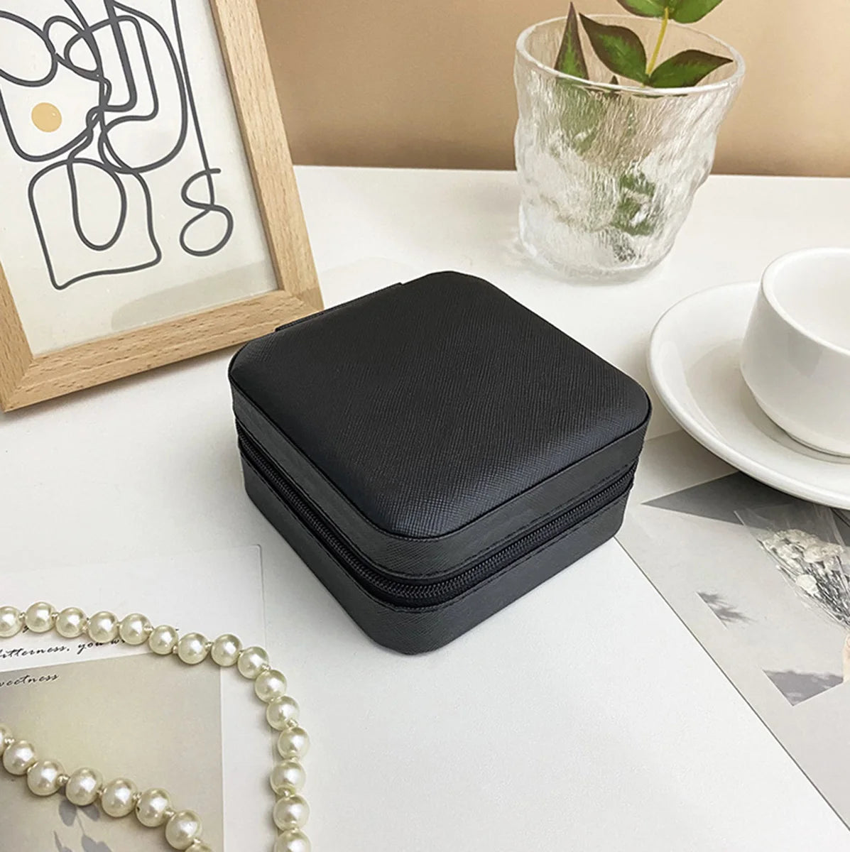 Mini Travel Jewellery Organizer Box Zippered Case