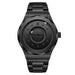 Quartz Wristwatch with Silicone Strap Water Resistant - Black Steel