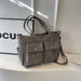 Large Capacity Corduroy Tote Bag with Front Pockets - Grey