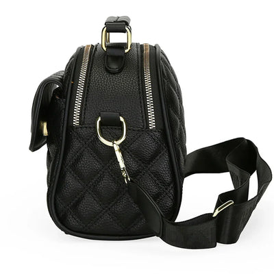 Quilted Microfiber Leather Crossbody Bag Embossed