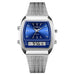 Digital Wristwatch with Luminous Display 30M Waterproof - Silver Blue