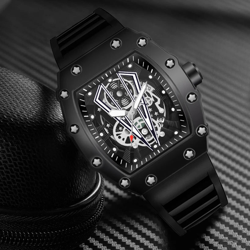 Skeleton Dial Watch with Multifunction Mechanism