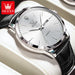 Calendar Week Display Timepiece With Luminous Dial - Silver White