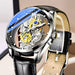 Watch: Transparent Skeleton Double-Sided Quartz Dial - Silver Black