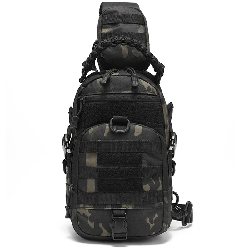 Tactical Chest Bag Waterproof Crossbody Sling - Black Cp