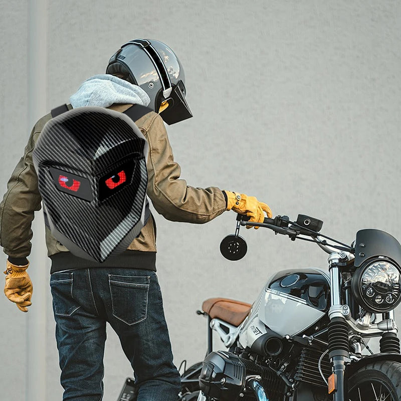 LED Backpack with Bluetooth Display for Motorcycle
