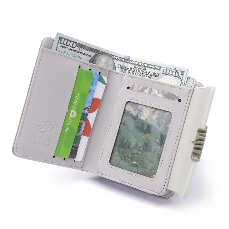 Floral Leaf Wallet with Card Holder Clasp Everyday - WO2MEN