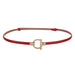 Minimalist Belt With Circular Ring Buckle For Everyday - Red