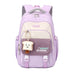Waterproof Backpack for Kids with Front Pocket Zipper - Purple